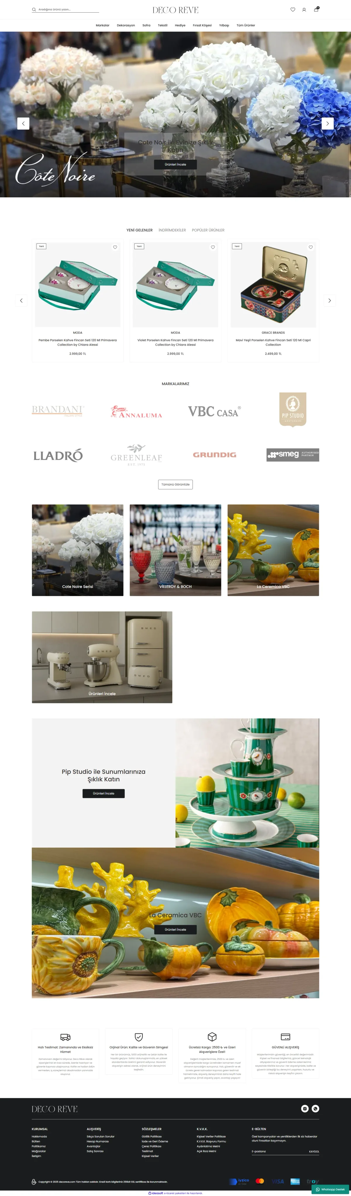 Decorivie store homepage