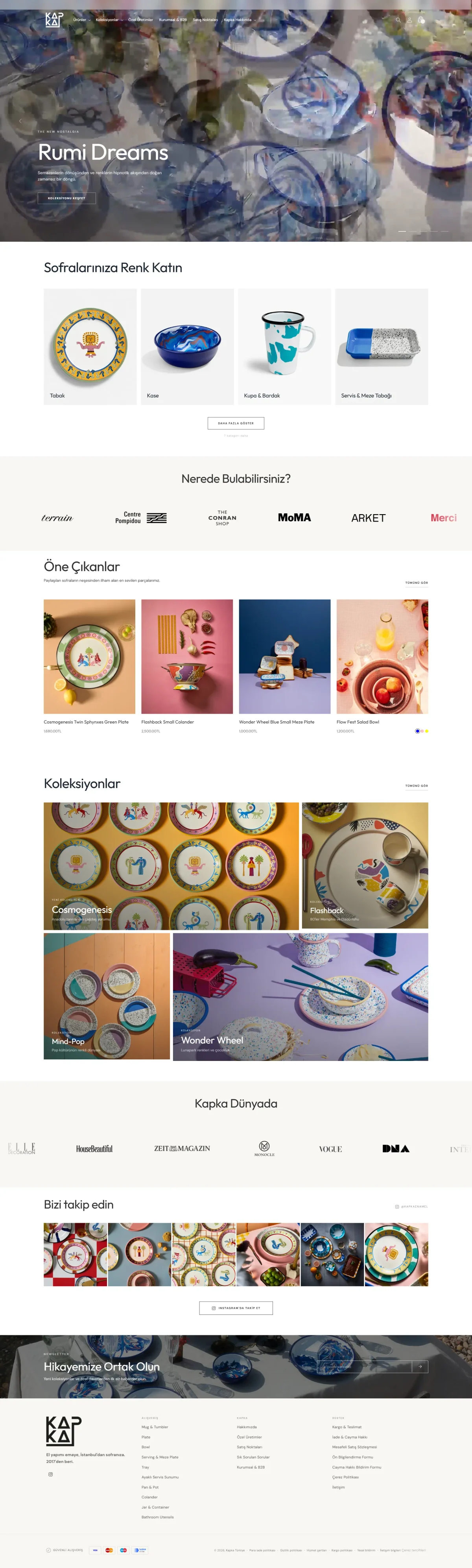 Kapka store homepage