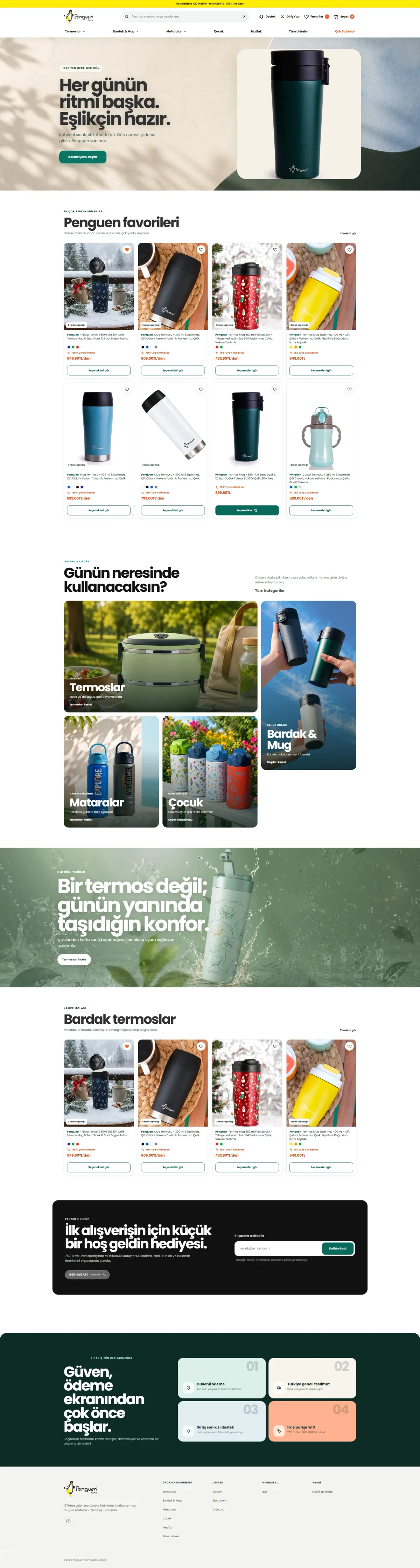Penguen Home store homepage
