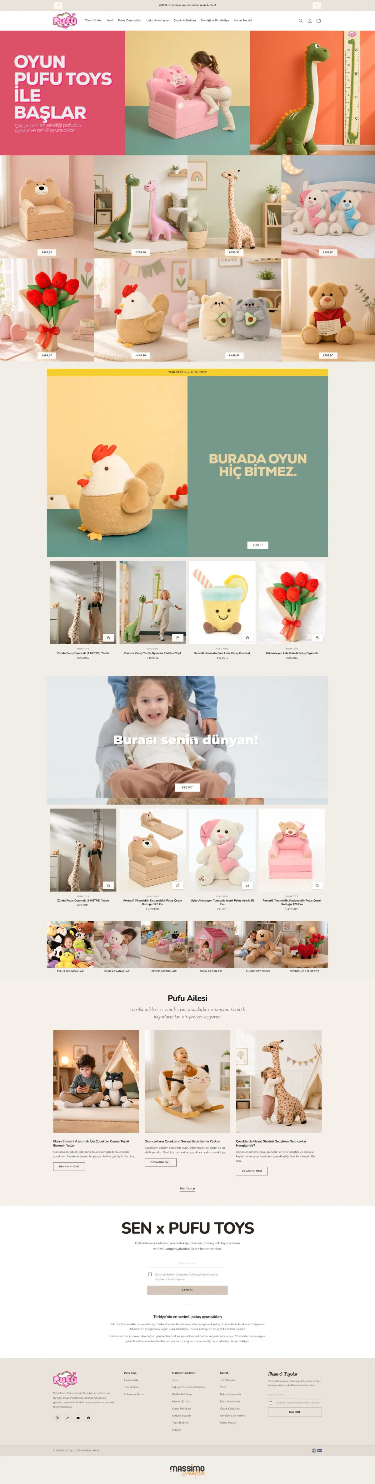 Pufu Toys store homepage