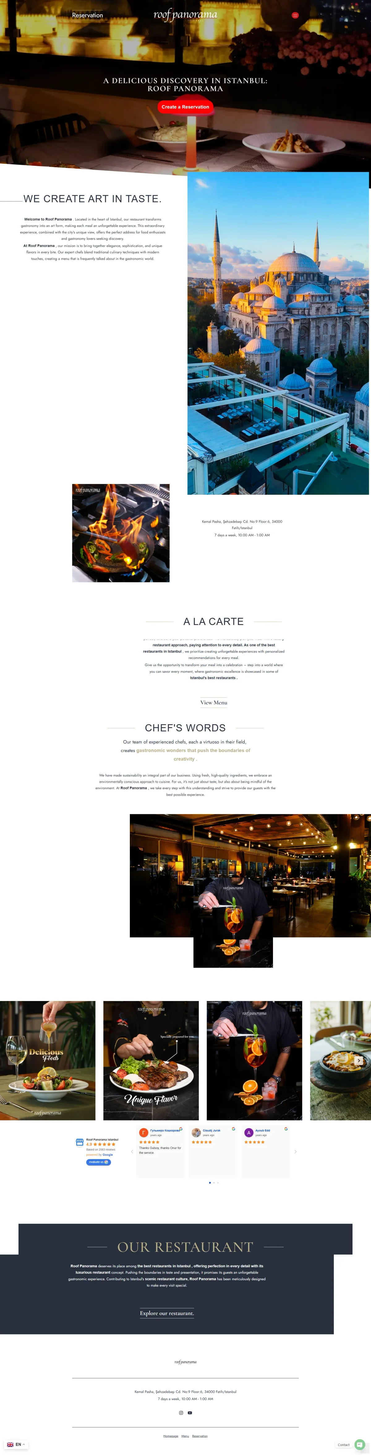 Roof Panorama store homepage